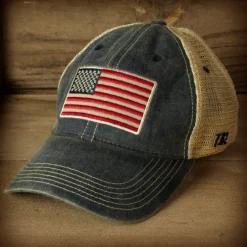 American Flag Vintage Trucker Hat