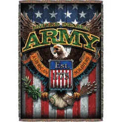 Army 'Fighting Eagle' 7.62 Design 53" x 70" Throw Blanket