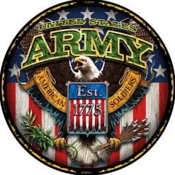Army Fighting Eagle 20 inch Round Sign