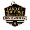 Army Land of the Free Rustic Badge 20 x 20 inch Sign