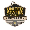 Army Retired Rustic Badge 20 x 20 inch Sign