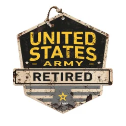 Army Retired Rustic Badge 20 x 20 inch Sign