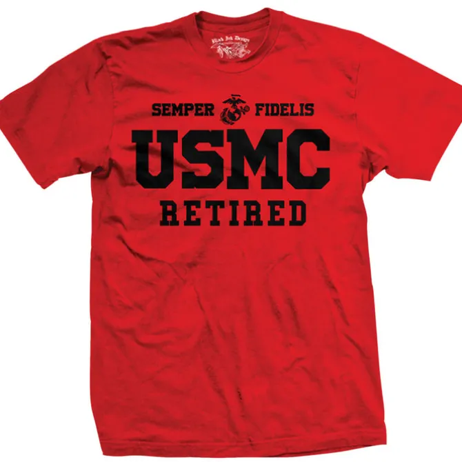 Black Ink Design USMC Retired T-Shirt