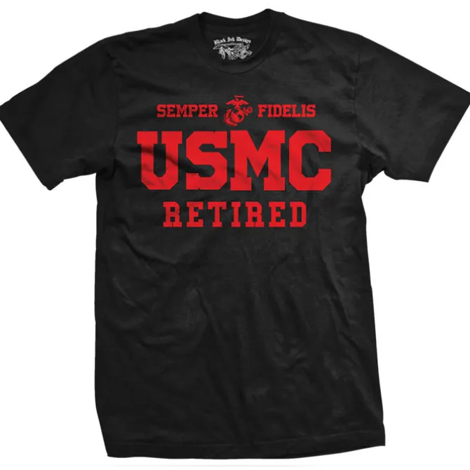 Black Ink Design USMC Retired T-Shirt