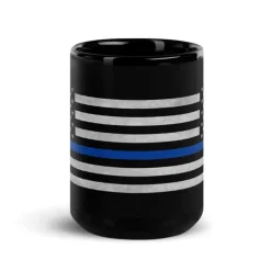Blue Line Flag Law Enforcement Support 15oz Coffee Mug