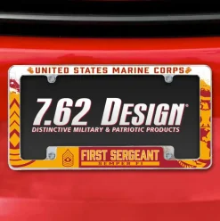 7.62 Design Marine Corps E-8 First Sergeant USMC License Plate Frame - Officially Licensed