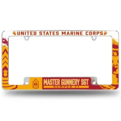 7.62 Design Marine Corps E-9 Master Gunnery Sergeant USMC License Plate Frame - Officially Licensed