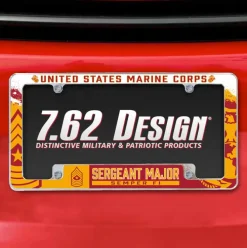 7.62 Design Marine Corps E-9 Sergeant Major USMC License Plate Frame - Officially Licensed