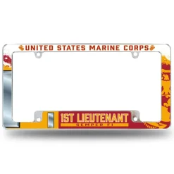 7.62 Design Marine Corps O-2 First Lieutenant USMC License Plate Frame - Officially License