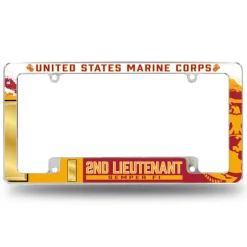 7.62 Design Marine Corps O-1 2nd Lieutenant USMC License Plate Frame - Officially License