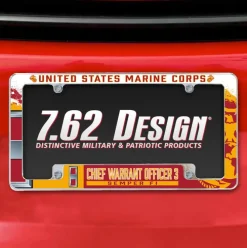7.62 Design Marine Corps W-3 Chief Warrant Officer 3 USMC License Plate Frame - Officially License