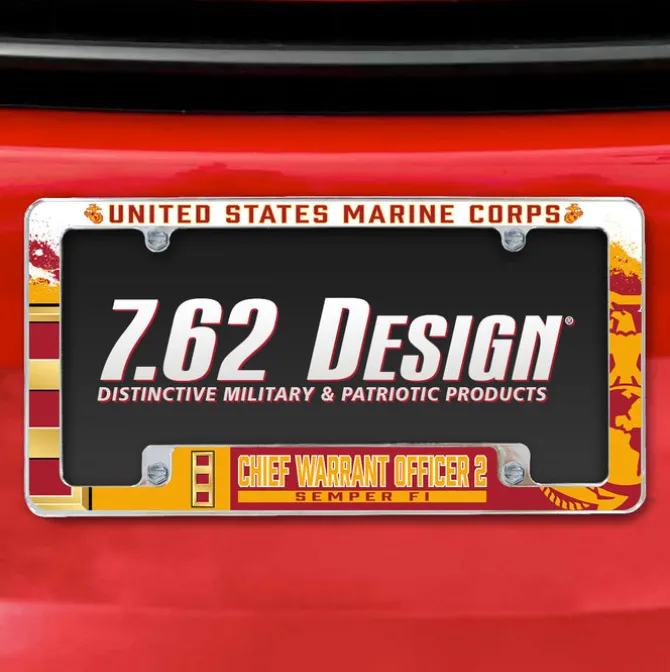 7.62 Design Marine Corps W-2 Chief Warrant Officer 2 USMC License Plate Frame - Officially License