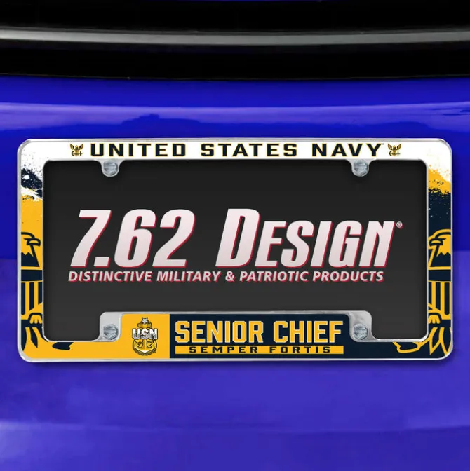 7.62 Design U.S. Navy Senior Chief License Plate Frame - Officially Licensed