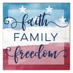 Faith Family Freedom 10 x 10 inch Wall Sign