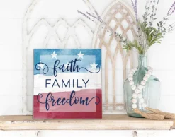 Faith Family Freedom 10 x 10 inch Wall Sign