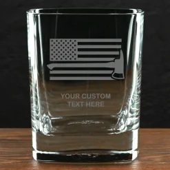 Firefighter & First Responders Personalized 11.75 oz. Square Double Old Fashioned Glass