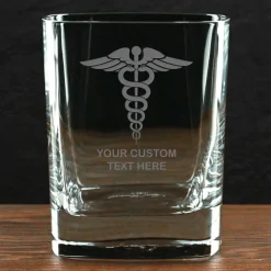 Firefighter & First Responders Personalized 11.75 oz. Square Double Old Fashioned Glass