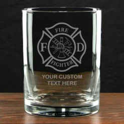 Firefighter & First Responders Personalized 14 oz. Double Old Fashioned Glass