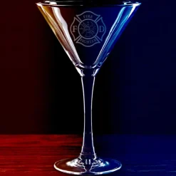 Firefighter Maltese Cross 10 oz. Martini Glass