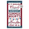 Friends BBQ & Summer Nights 11 x 20 inch PVC Sign- Made In The USA