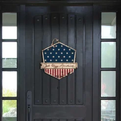 God Bless America 20 x 20 inch Rustic Badge Sign