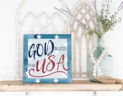 God Bless The USA 10 x 10 inch Wall Sign (Copy)