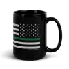 Green Line Flag Military Support 15oz Coffeee Mug by 7.62 Design