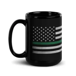 Green Line Flag Military Support 15oz Coffeee Mug by 7.62 Design
