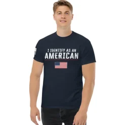 I Identify As An American - Patriotic Men's T-Shirt