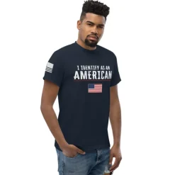 I Identify As An American - Patriotic Men's T-Shirt