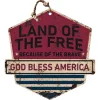Land of the Free 20 x 20 inch Rustic Badge Sign