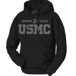 Marines Hoodie - USMC - Semper Fidelis Basic Sweatshirt Men's and Lady's Marines Hoodie