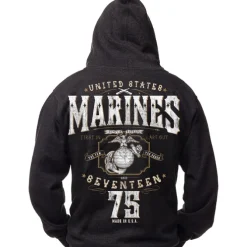Marines Hoodie - USMC - Seventeen 75 Sweatshirt - Men's and Lady's Marines Hoodie