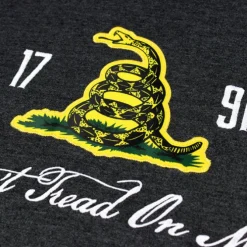 2nd Amendment Don't Tread On Me Applique Heather Black Unisex Patriotic Hoodie