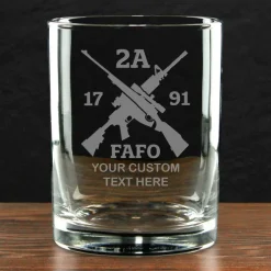 2nd Amendment Personalized 14 oz. Double Old Fashioned Glass - Made in the USA
