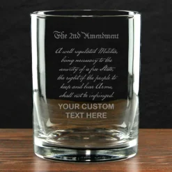 2nd Amendment Personalized 14 oz. Double Old Fashioned Glass - Made in the USA