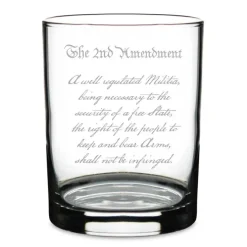 2nd Amendment Personalized 14 oz. Double Old Fashioned Glass - Made in the USA