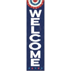 Patriotic Welcome 11 x 46 inch Leaner Sign