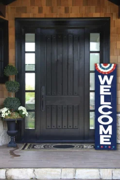 Patriotic Welcome 11 x 46 inch Leaner Sign