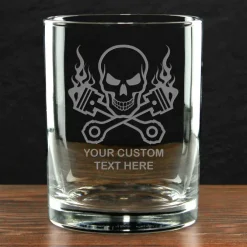 Skull & Pistons Racing Personalized 14 oz. Double Old Fashioned Whiskey Glass