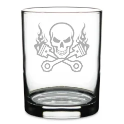 Skull & Pistons Racing Personalized 14 oz. Double Old Fashioned Whiskey Glass