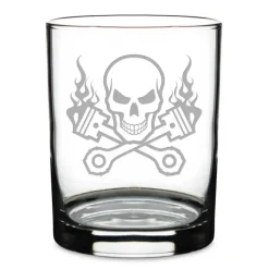 Skull & Pistons Racing Personalized 14 oz. Double Old Fashioned Whiskey Glass