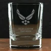 US Air Force 'Build Your Glass' Personalized 11.5 oz. Square Double Old Fashioned Glass