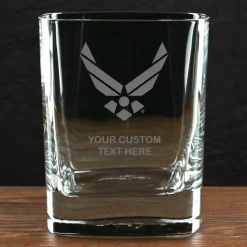 US Air Force 'Build Your Glass' Personalized 11.5 oz. Square Double Old Fashioned Glass