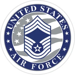 US Air Force E-9 Chief Master Sergeant 3.5" Decal by 7.62 Design
