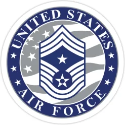 US Air Force E-9 Command Chief Master Sergeant 3.5" Decal by 7.62 Design