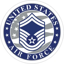 US Air Force E-8 Senior Master Sergeant 3.5" Decal by 7.62 Design