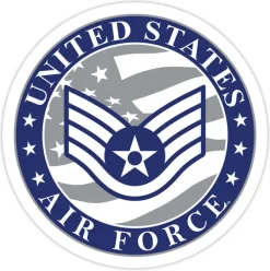US Air Force E-5 Staff Sergeant 3.5" Decal by 7.62 Design
