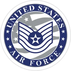 US Air Force E-6 Technical Sergeant 3.5" Decal by 7.62 Design