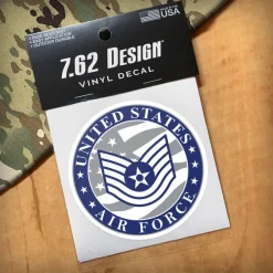 US Air Force E-6 Technical Sergeant 3.5" Decal by 7.62 Design